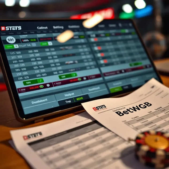 Navigating Betting Options and Account Features in BetWGB App User interface of BetWGB app showing betting options and account management dashboard
