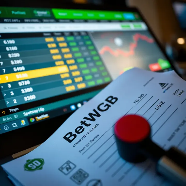 Graphic depicting a checklist of licensing and compliance documents alongside a digital device verifying the BetWGB Shop Register Number