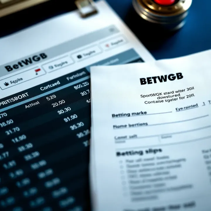 User interface showing BetWGB login screen with fields for username and password on a digital device