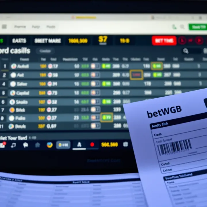 Screenshot of BetWGB platform displaying no deposit bonus code entry and betting options