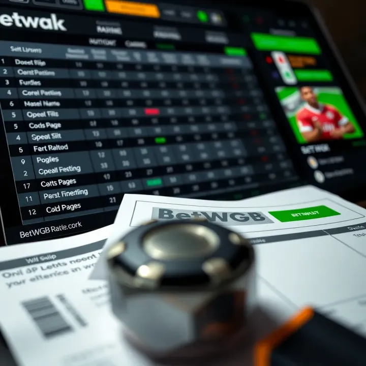 BetWGB Cashback Reward Dashboard Overview Illustration of a digital cashback reward dashboard showcasing betting stakes and cashback earnings